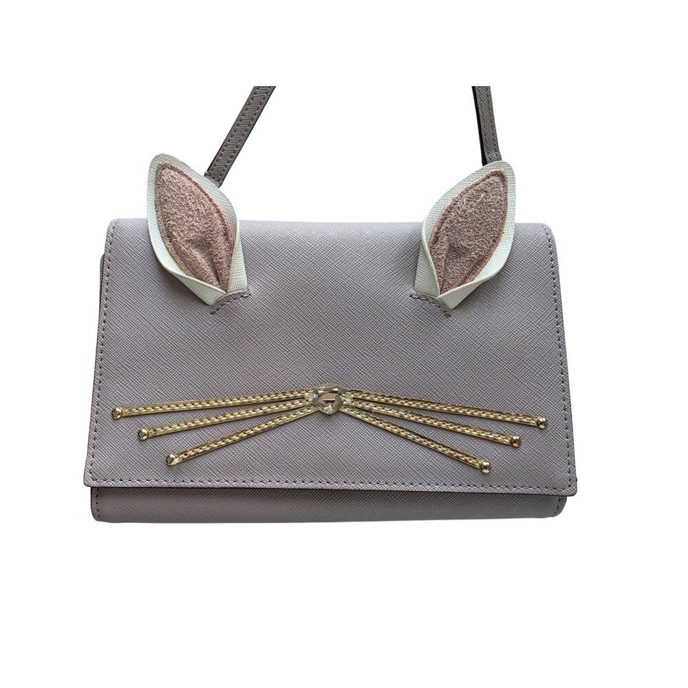 Kate Spade Hop To It Winni Bunny Crossbody Clutch Grey Purple